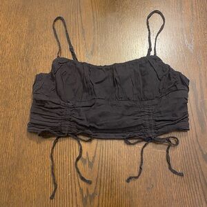 Urban Outfitters Black Drawstring Crop Top Size Large